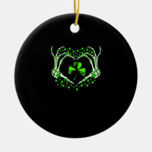 Ornamento De Cerâmica Paddy de Dia de São Patrício de Shamrock para o co