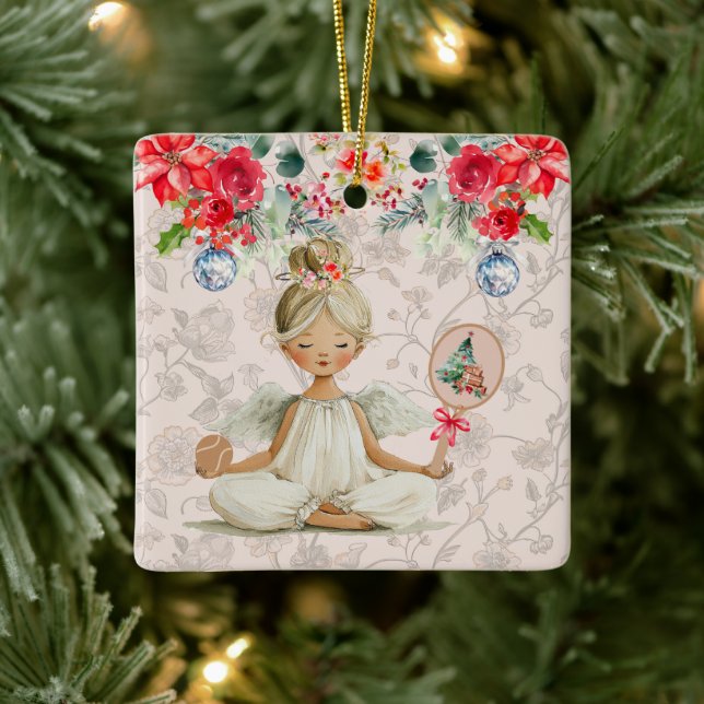 Ornamento De Cerâmica Padel Christmas Ornament – A Holiday Padel Angel (Árvore)
