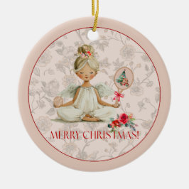 Ornamento De Cerâmica Padel Christmas Ornament – Dainty Padel Angel