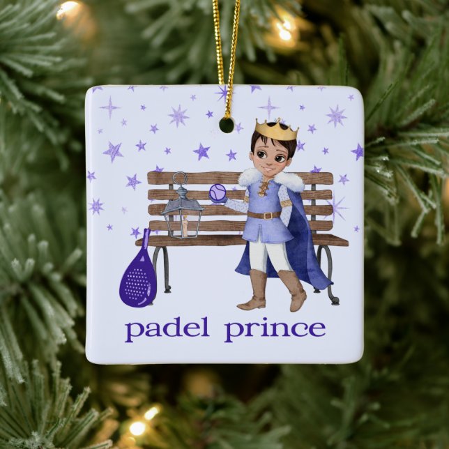Ornamento De Cerâmica PADEL ORNAMENT – CHARMING PADEL PRINCE in BLUE (Árvore)