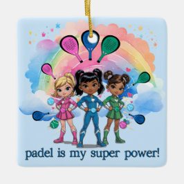 ORNAMENTO DE CERÂMICA PADEL ORNAMENT – PADEL GIRLS SUPERHEROES BLUE
