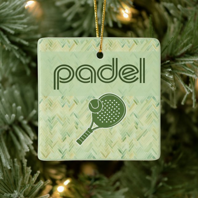 Ornamento De Cerâmica Padel Ornament-Spanish Tile Vibes in Matcha Green (Árvore)