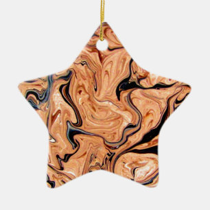 Ornamento De Cerâmica Padrão Abstrato de Mármore Laranja, Fundo