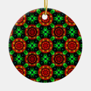 Ornamento De Cerâmica Padrão Abstrato Floral Moderno Boho Elegante #504