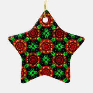Ornamento De Cerâmica Padrão Abstrato Floral Moderno Boho Elegante #504