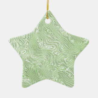 Ornamento De Cerâmica Padrão Abstrato Ondulado em Verde Lima Claro Moiré