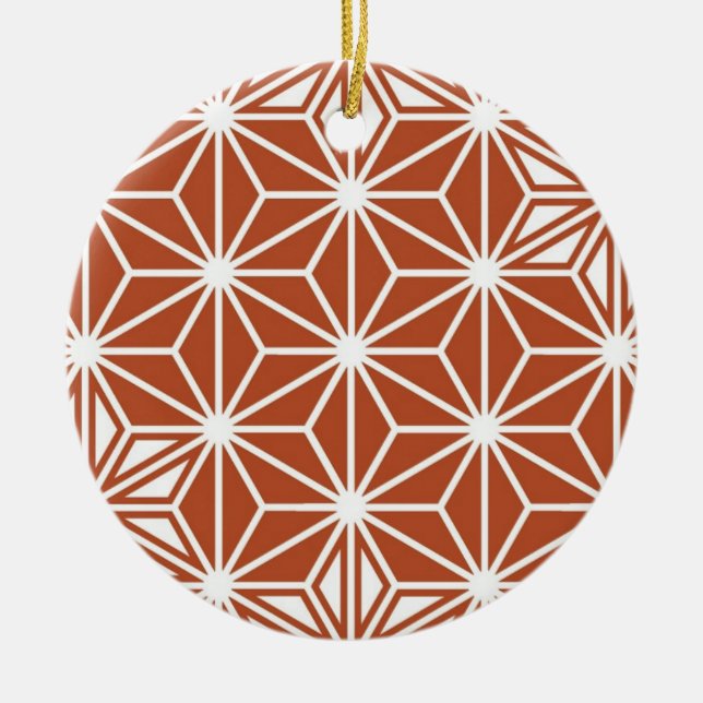 Ornamento De Cerâmica Padrão Asanoha japonês - terracotta (Frente)