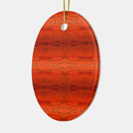 Ornamento De Cerâmica Padrão Asteca Laranja