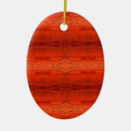 Ornamento De Cerâmica Padrão Asteca Laranja