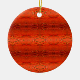 Ornamento De Cerâmica Padrão Asteca Laranja