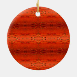 Ornamento De Cerâmica Padrão Asteca Laranja