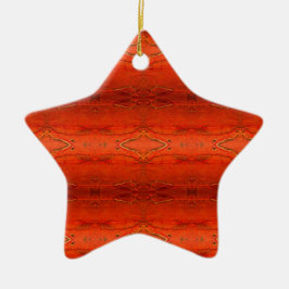 Ornamento De Cerâmica Padrão Asteca Laranja