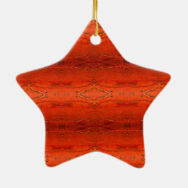 Ornamento De Cerâmica Padrão Asteca Laranja