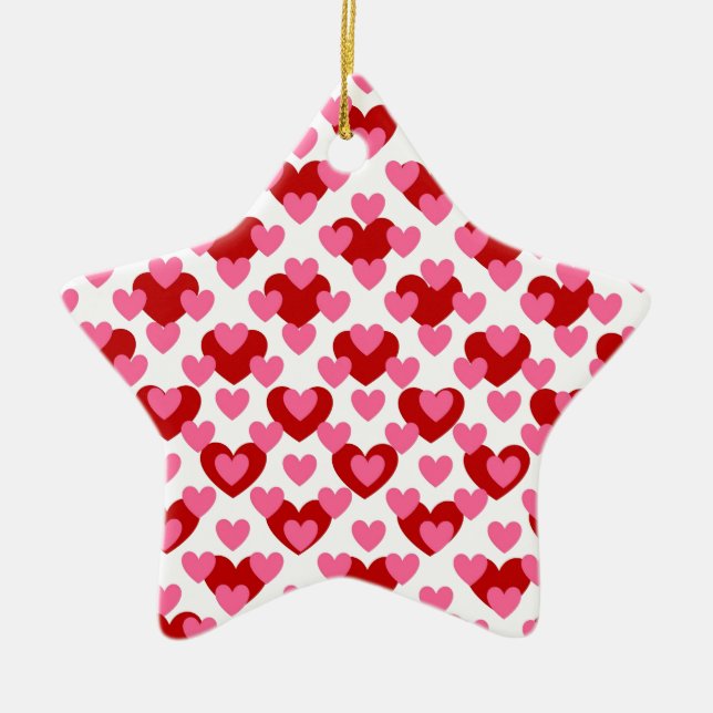 Ornamento De Cerâmica Padrão cardíaco (Frente)