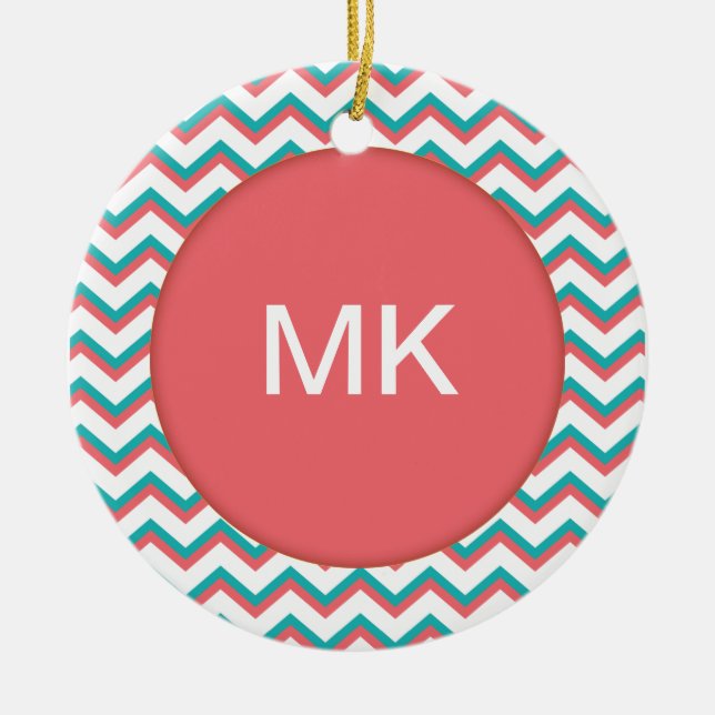 Ornamento De Cerâmica Padrão Chevron Sudoeste (Frente)