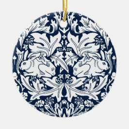 Ornamento De Cerâmica Padrão Coelho William Morris Brer