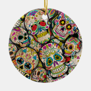 Ornamento De Cerâmica Padrão Crânio de Açúcar Melhor Venda