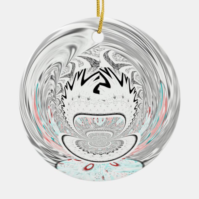 Ornamento De Cerâmica Padrão da flora urbana moderna (Frente)