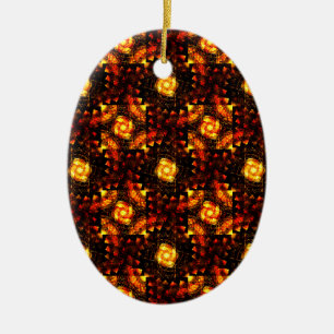 Ornamento De Cerâmica Padrão de Arte Abstrata Boho Elegante Moderno Dour