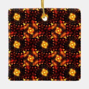 Ornamento De Cerâmica Padrão de Arte Abstrata Boho Elegante Moderno Dour