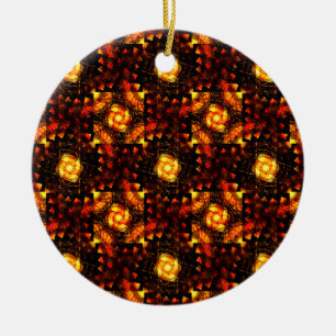 Ornamento De Cerâmica Padrão de Arte Abstrata Boho Elegante Moderno Dour