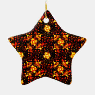 Ornamento De Cerâmica Padrão de Arte Abstrata Boho Elegante Moderno Dour