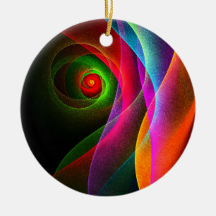 Ornamento De Cerâmica Padrão de Arte Abstrata Moderna Vermelho Verde Lar