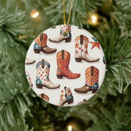 Ornamento De Cerâmica Padrão de botas de cowboy