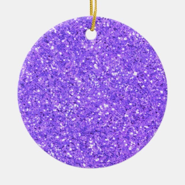 Ornamento De Cerâmica Padrão de brilho espumante púrpura (Frente)