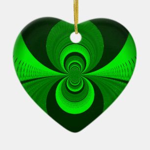 Ornamento De Cerâmica Padrão de caleidoscópio verde brilhante abstrato