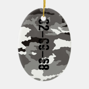 Ornamento De Cerâmica Padrão de camuflagem cinza