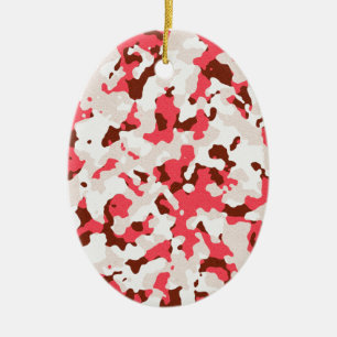 Ornamento De Cerâmica Padrão de camuflagem vermelha
