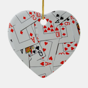 Ornamento De Cerâmica Padrão de cartas de jogar espalhadas,
