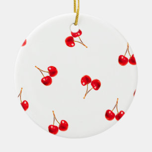 Ornamento De Cerâmica Padrão de Cereja Vivid