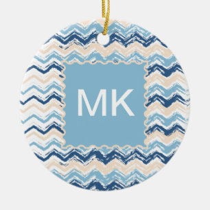 Ornamento De Cerâmica Padrão de Cevon do Oceano Pacífico