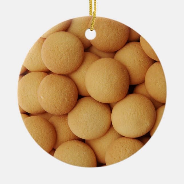 Ornamento De Cerâmica Padrão de cookie simples (Frente)