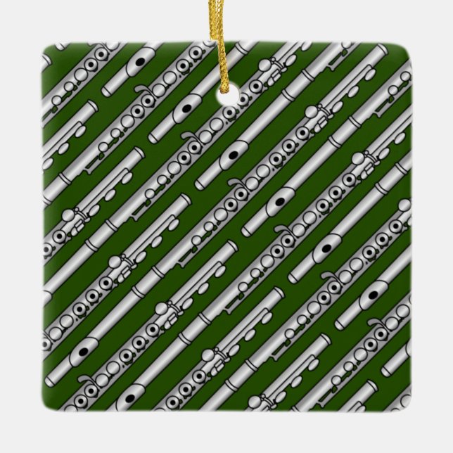 Ornamento De Cerâmica Padrão de Desenho de Fluto (Frente)