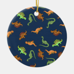 Ornamento De Cerâmica Padrão de Dinossauros Fofos