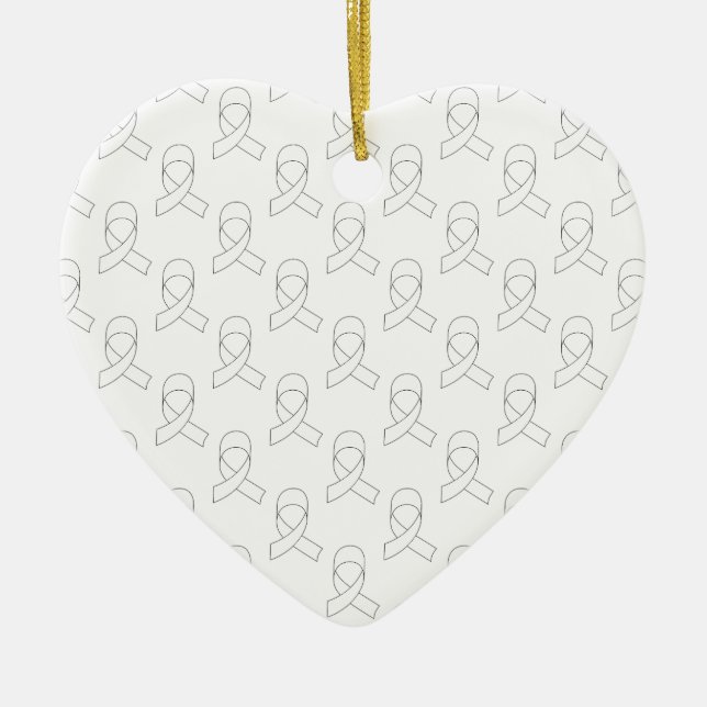 Ornamento De Cerâmica Padrão de fita branca (Frente)