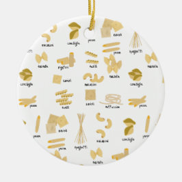 Ornamento De Cerâmica Padrão de Formas e Nomes de Massa Italiana