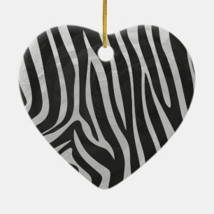Ornamento De Cerâmica Padrão de impressão animal da Trendy Zebra criad