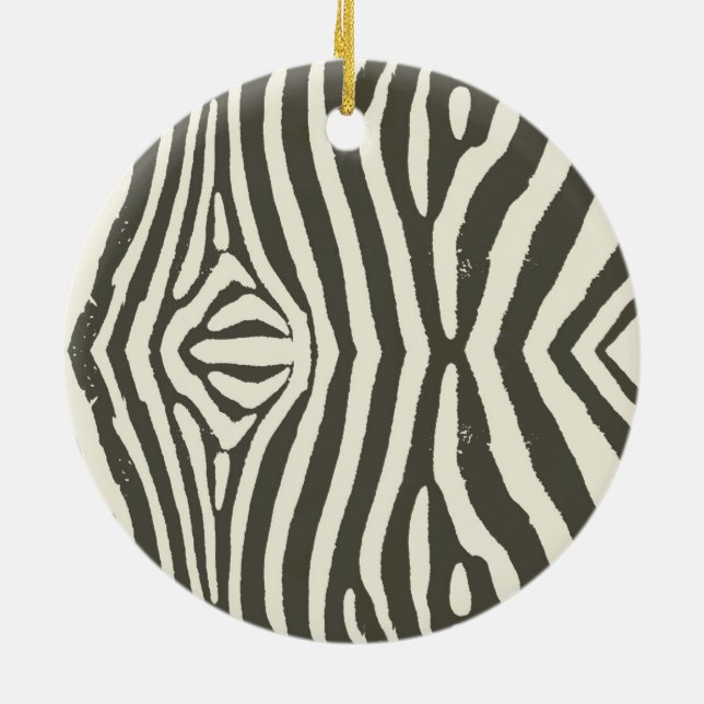 Ornamento De Cerâmica Padrão de Impressão de Animais Zebra Stripe (Traseira)