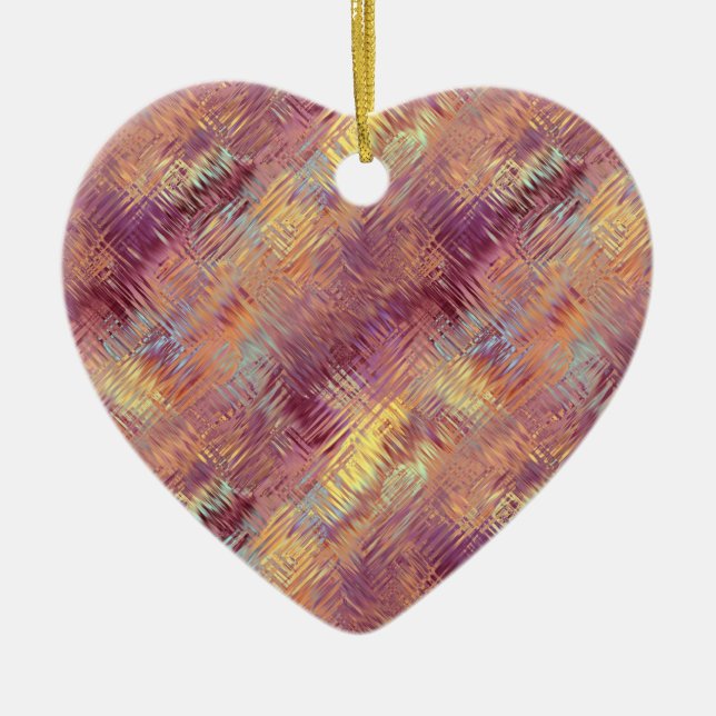 Ornamento De Cerâmica Padrão de Líquido Vermelho Ruby (Frente)