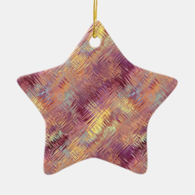 Ornamento De Cerâmica Padrão de Líquido Vermelho Ruby (Frente)