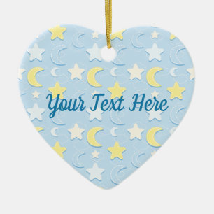 Ornamento De Cerâmica Padrão de Lua e Estrelas