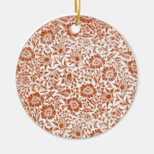 Ornamento De Cerâmica Padrão de Malva de William Morris: Floral Terracot