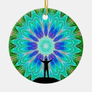 Ornamento De Cerâmica Padrão de Mandala para a geometria colorida do tr