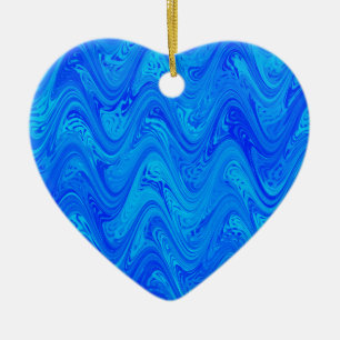 Ornamento De Cerâmica Padrão de Mármore Azul