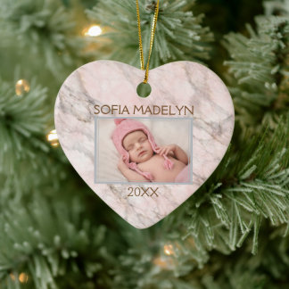 Ornamento De Cerâmica Padrão de mármore rosa pastel cinza foto personali