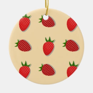 Ornamento De Cerâmica Padrão de morango para boas vibrações no Verão de 